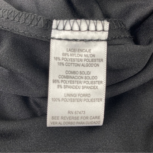 Gabby Skye Dress Size 4 Lace A-Line Long Sleeve‎ Lined Purple/Black Pullover - Picture 14 of 15